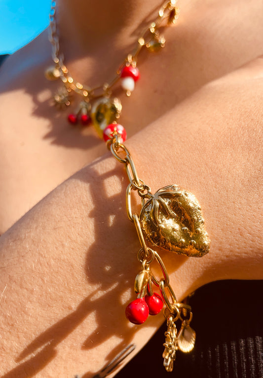 Bracelet Nelya - Acier inoxydable doré & breloques