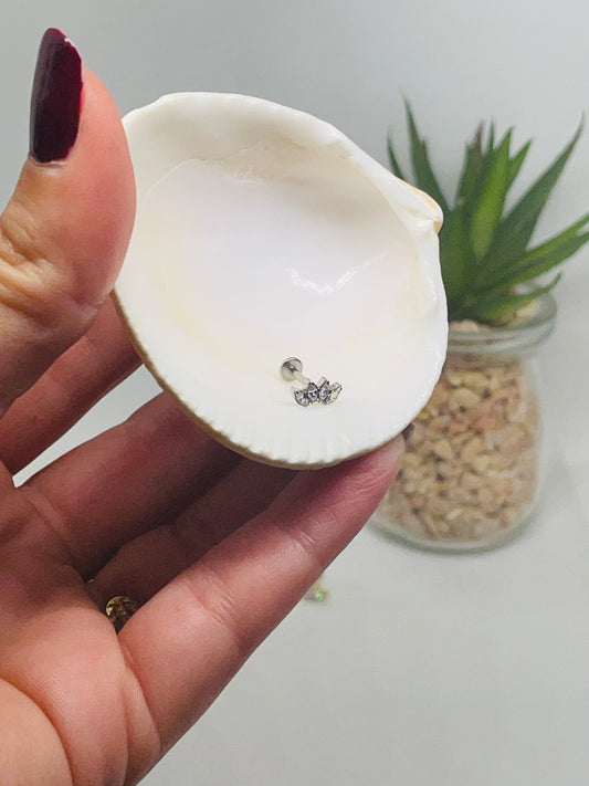 Piercing pétale strass