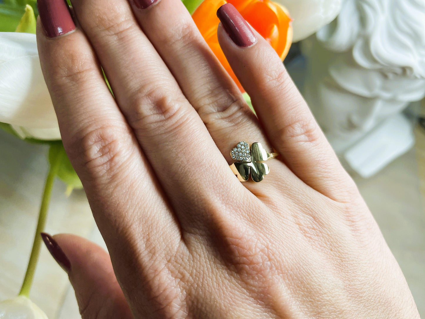 Bague Trèfle Doré - Andreia Bijoux