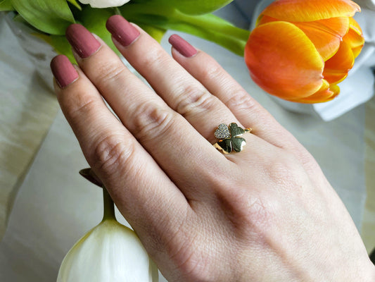 Bague Trèfle Doré - Andreia Bijoux