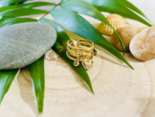 Bague Breloque Trèfle Cœur - Andreia Bijoux