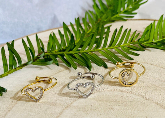 Bague réglable Lune - Andreia Bijoux