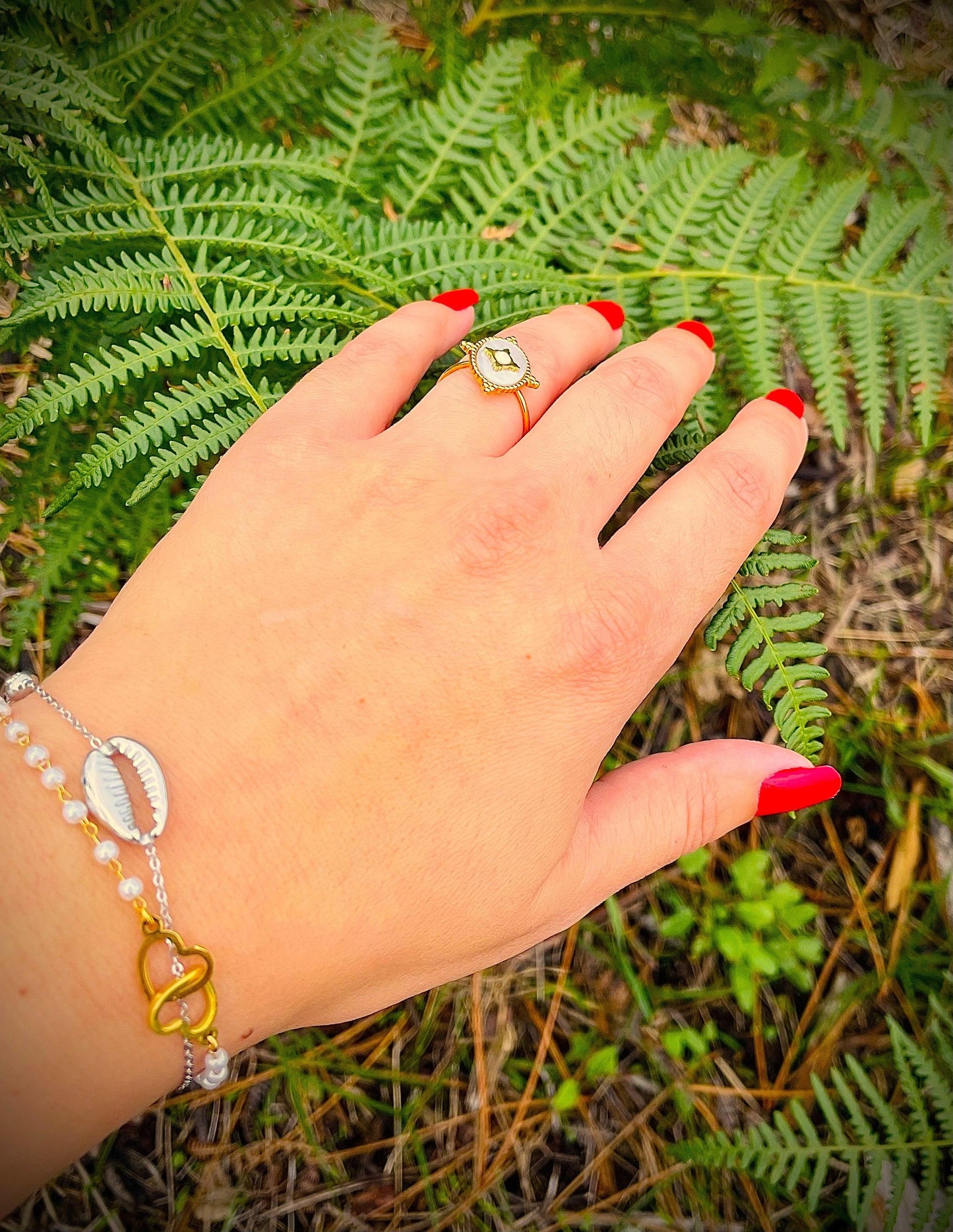 Bague réglable nacré - Andreia Bijoux