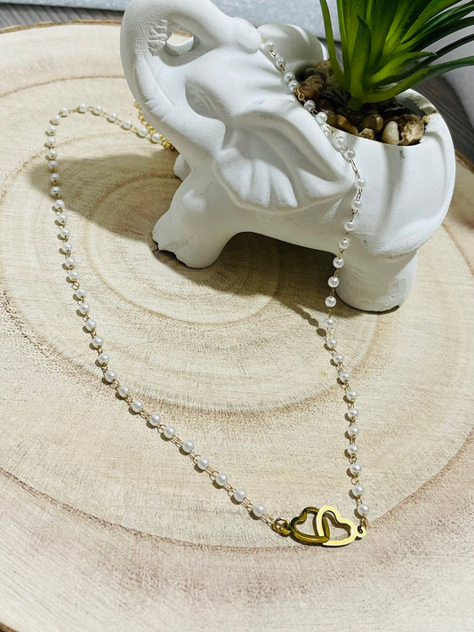 Collier cœurs entrelacés