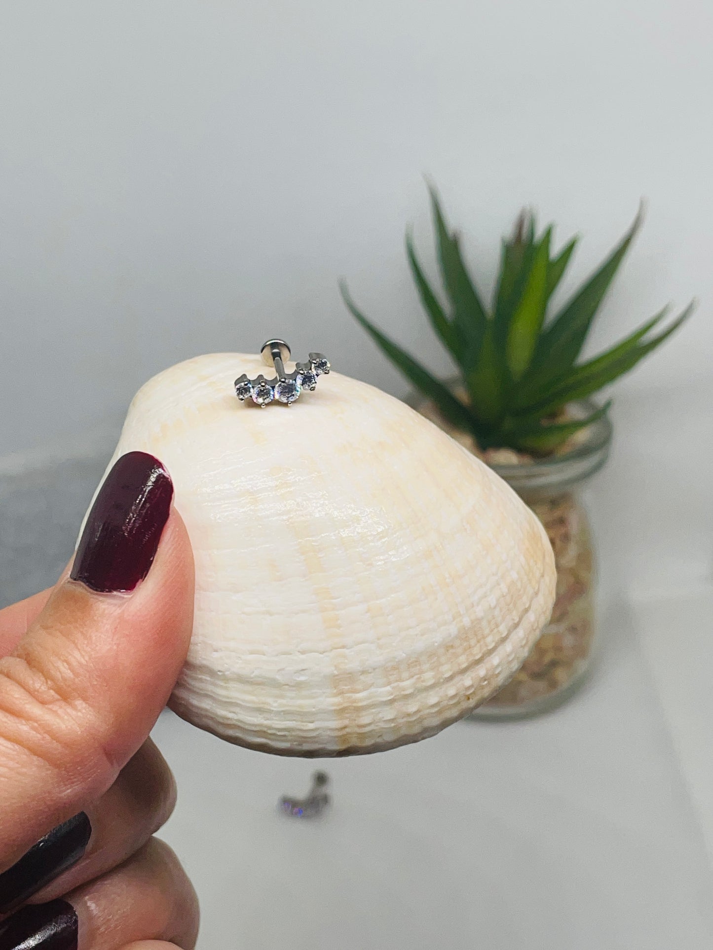 Piercing strass titane