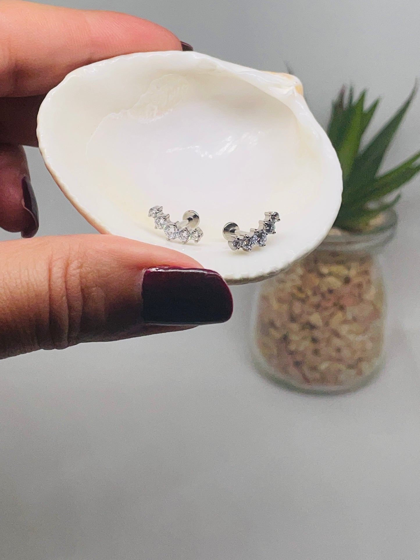 Piercing strass titane