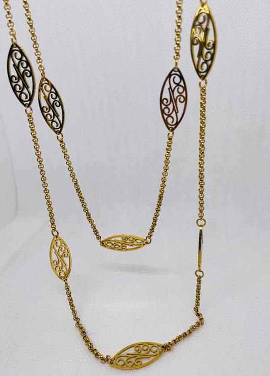 Collier tressé femme - acier inoxydable doré - 2 mètres - multi styles