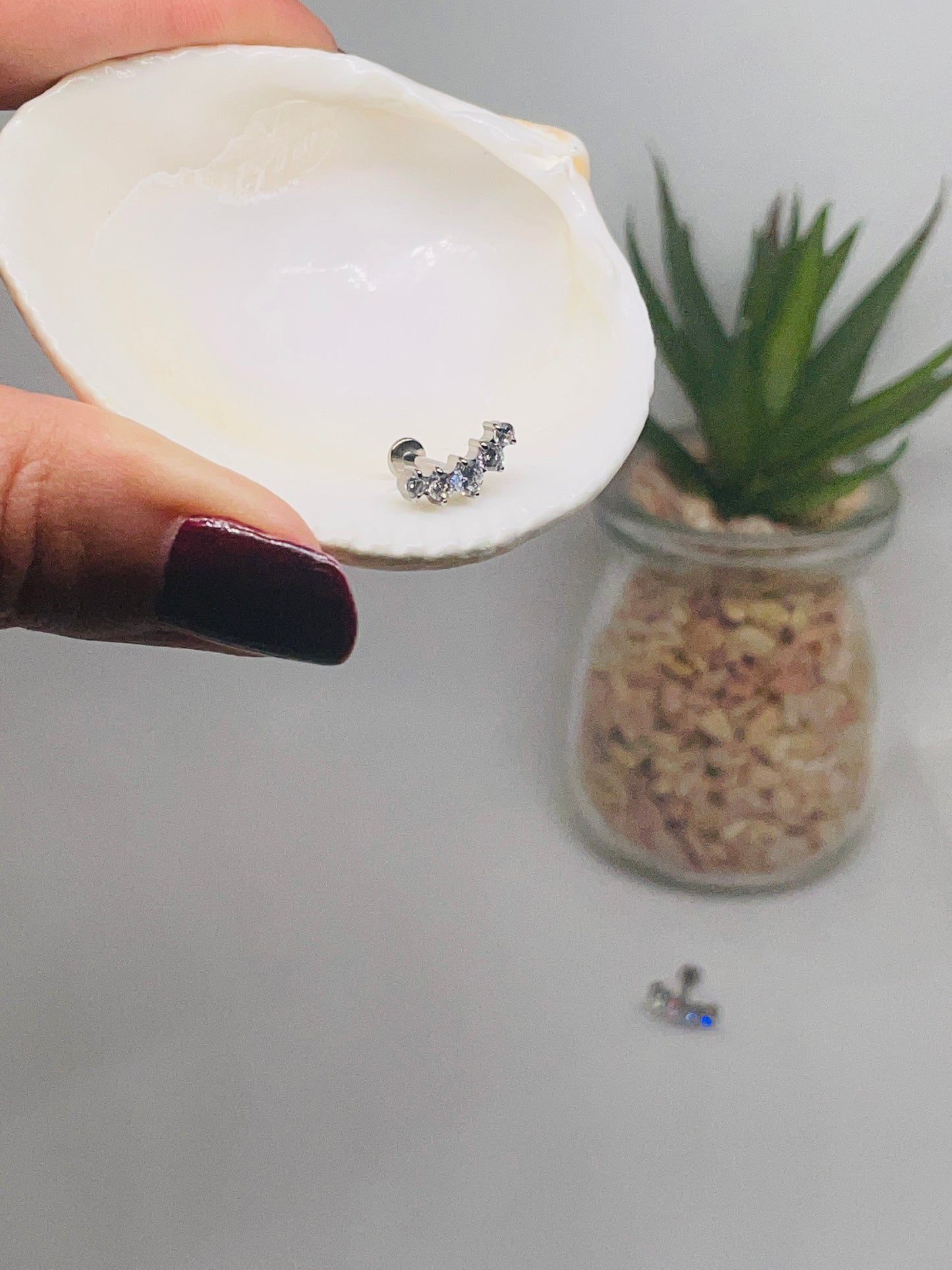 Piercing strass titane