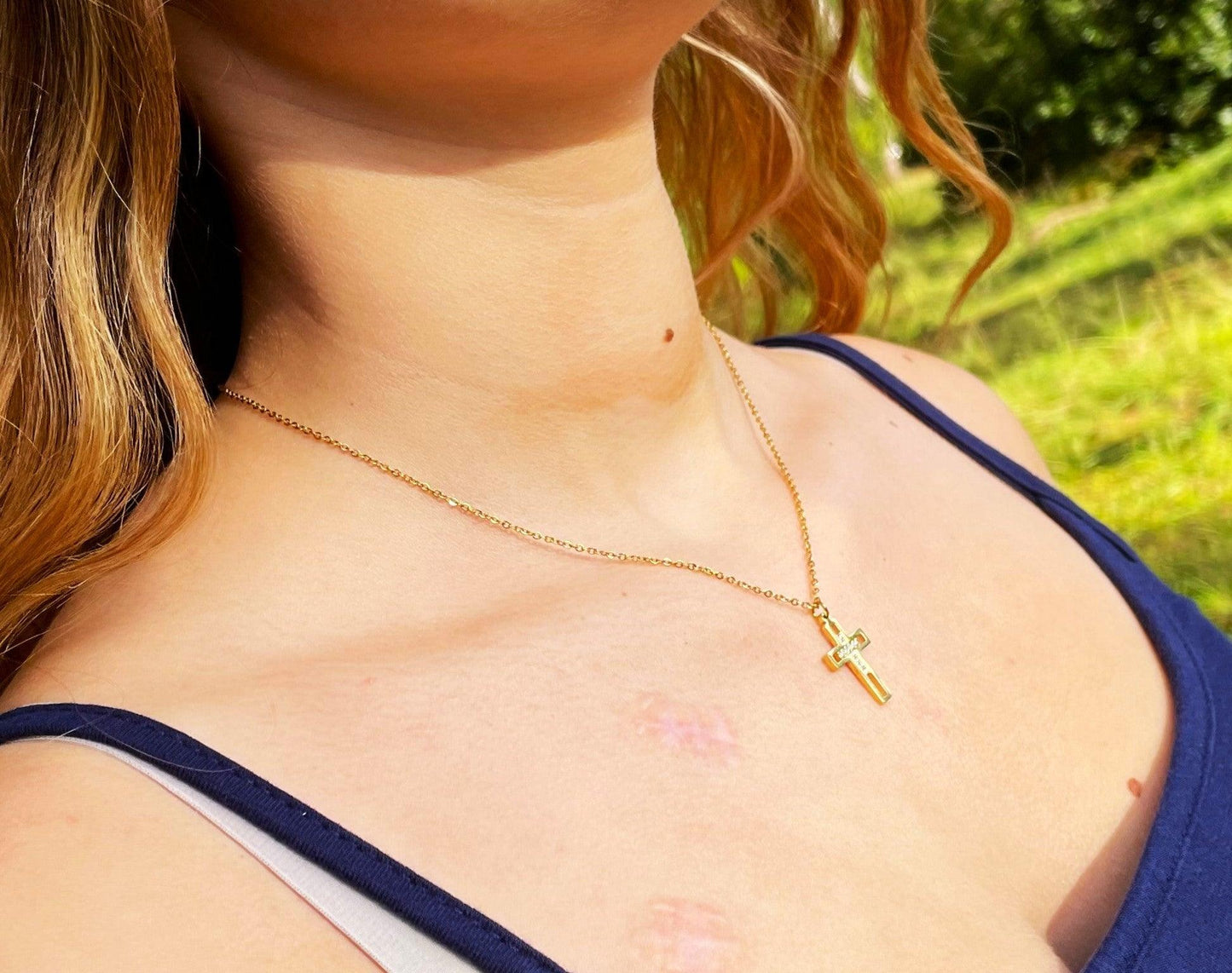 Collier Croix En Acier Inoxydable - Andreia Bijoux