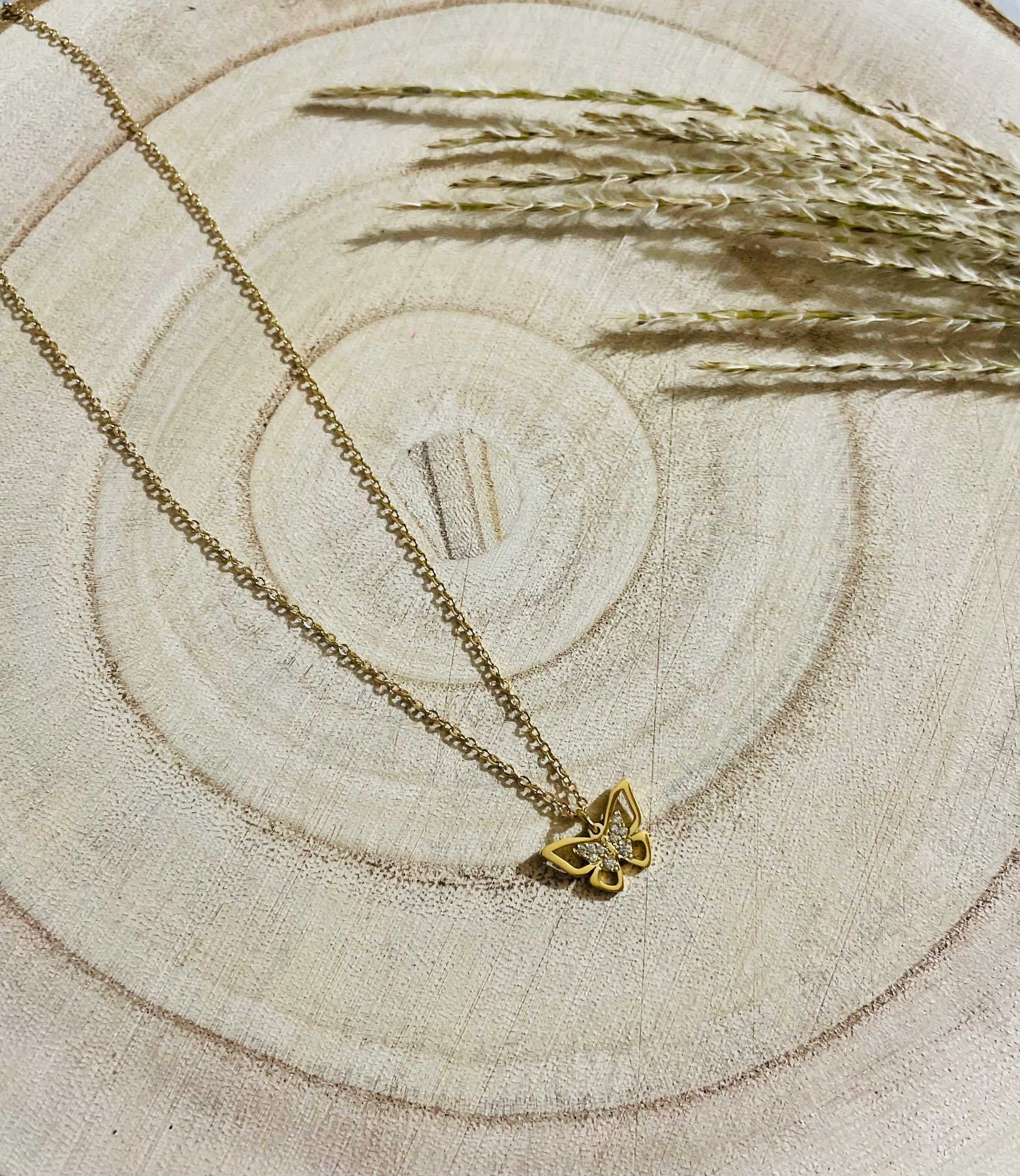 Collier Papillon en Acier Inoxydable - Andreia Bijoux