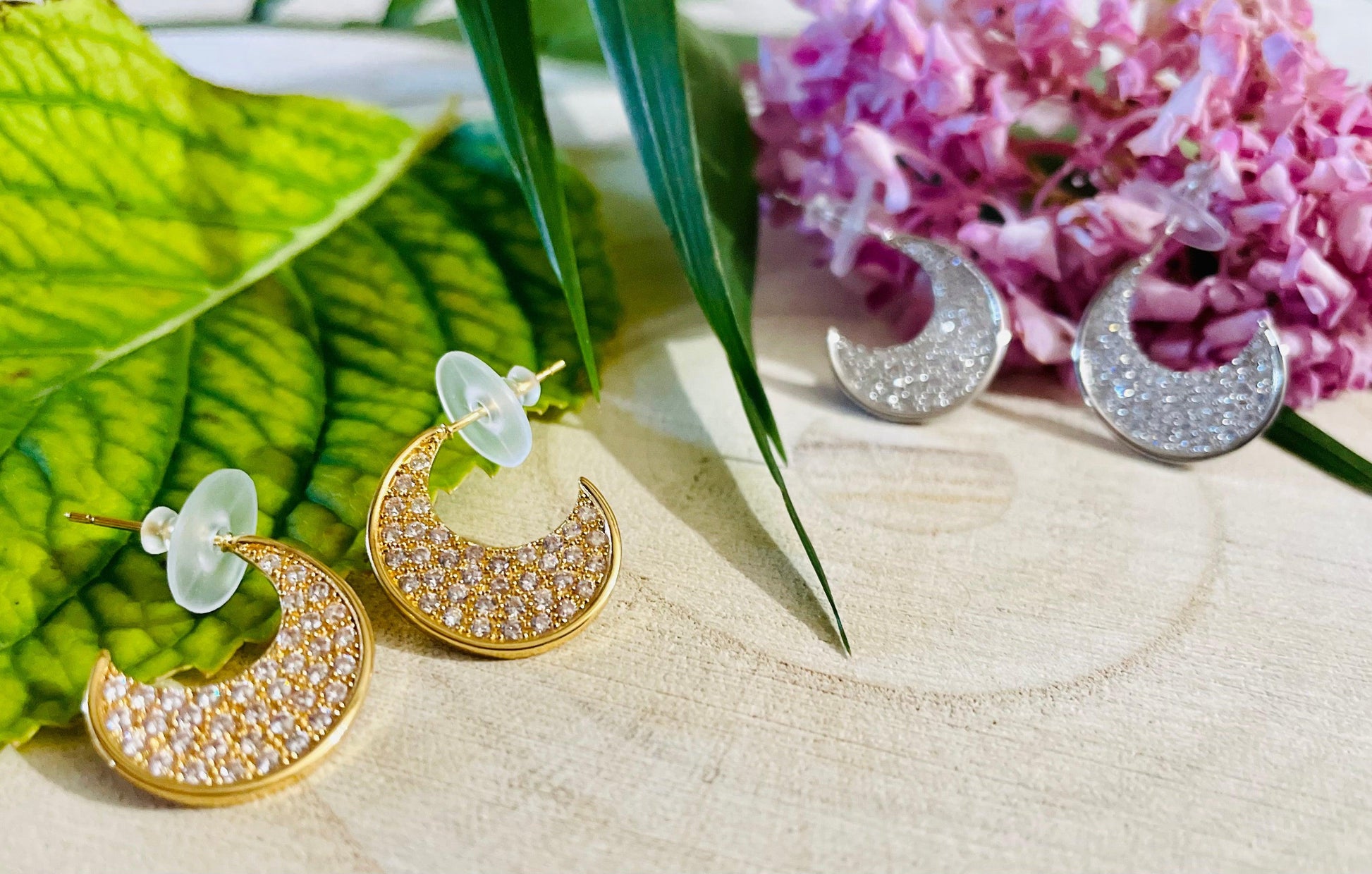Boucles D'oreilles Demi Lune - Andreia Bijoux