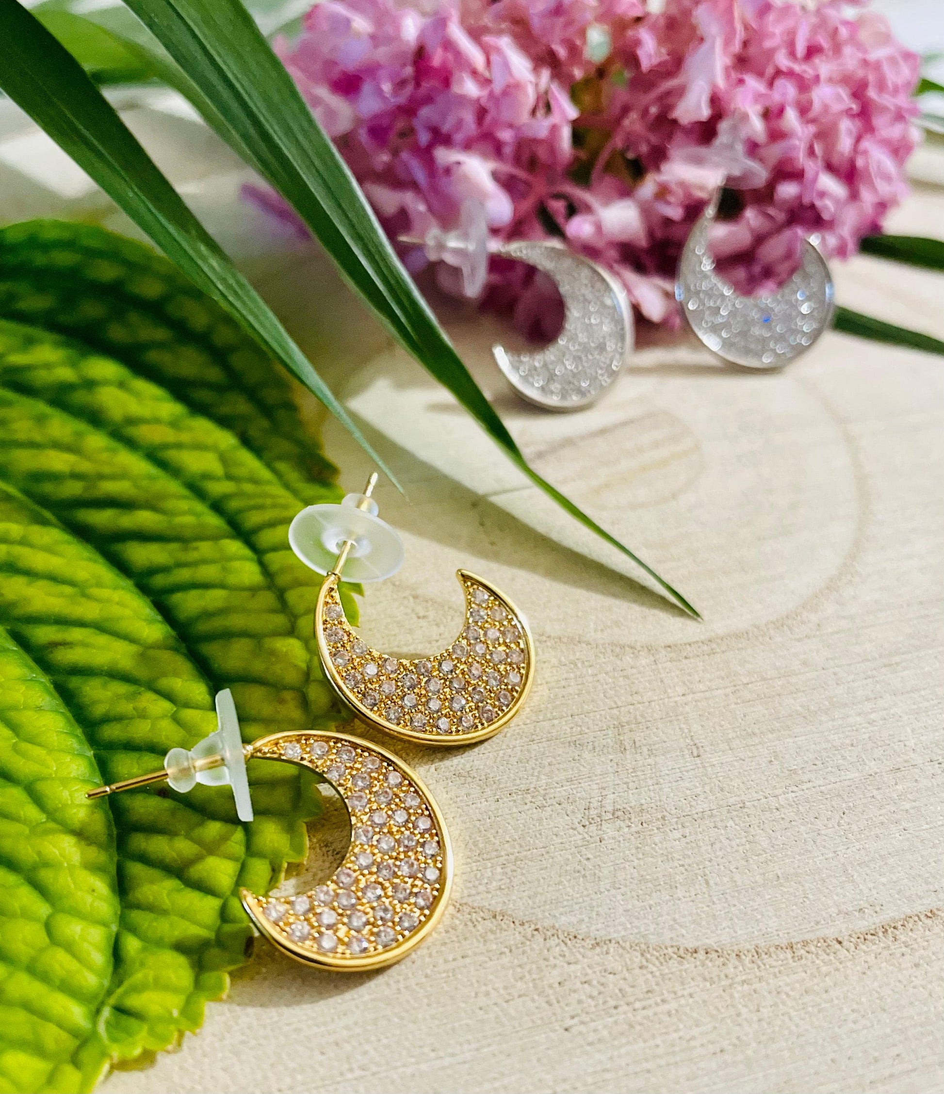 Boucles D'oreilles Demi Lune - Andreia Bijoux