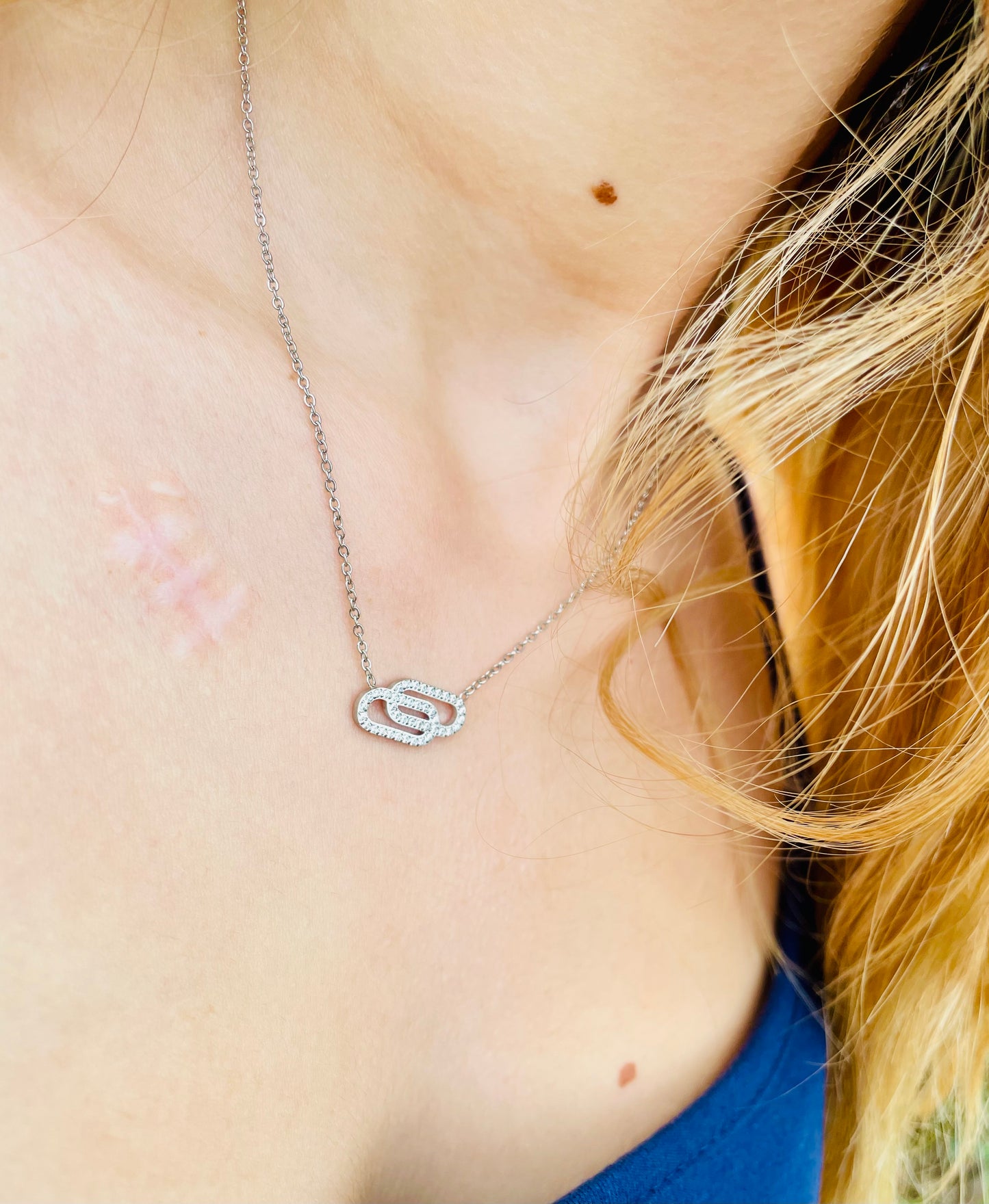 Stainless Steel Tandem Necklace